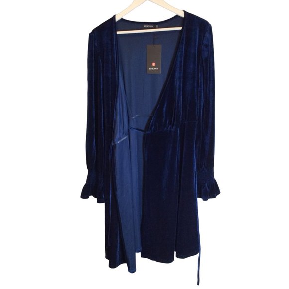 Blue Velvet Long Sleeve Wrap Dress 2XL *NWT* - Picture 5 of 6